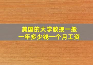 美国的大学教授一般一年多少钱一个月工资