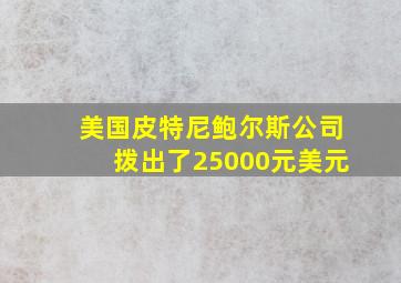 美国皮特尼鲍尔斯公司拨出了25000元美元