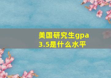 美国研究生gpa3.5是什么水平