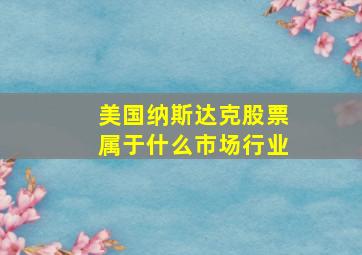 美国纳斯达克股票属于什么市场行业