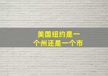 美国纽约是一个州还是一个市