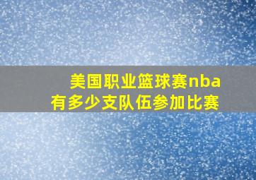 美国职业篮球赛nba有多少支队伍参加比赛