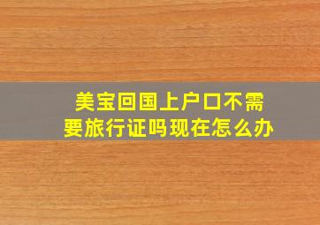 美宝回国上户口不需要旅行证吗现在怎么办