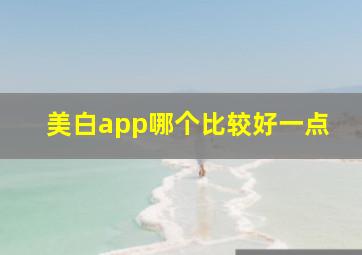 美白app哪个比较好一点