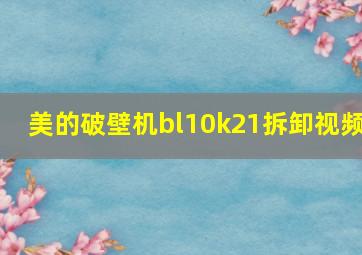 美的破壁机bl10k21拆卸视频