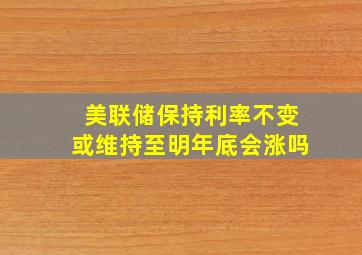 美联储保持利率不变或维持至明年底会涨吗