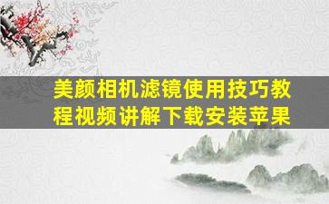 美颜相机滤镜使用技巧教程视频讲解下载安装苹果