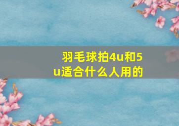 羽毛球拍4u和5u适合什么人用的