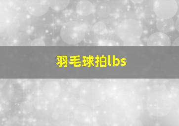 羽毛球拍lbs