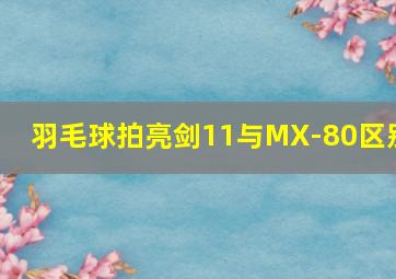 羽毛球拍亮剑11与MX-80区别