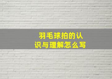 羽毛球拍的认识与理解怎么写