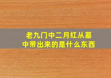 老九门中二月红从墓中带出来的是什么东西