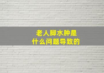 老人脚水肿是什么问题导致的