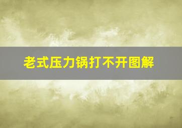 老式压力锅打不开图解