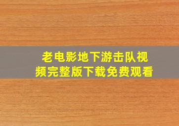 老电影地下游击队视频完整版下载免费观看