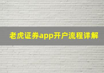 老虎证券app开户流程详解