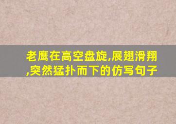 老鹰在高空盘旋,展翅滑翔,突然猛扑而下的仿写句子