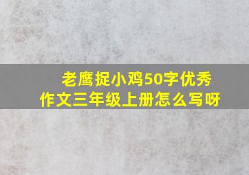 老鹰捉小鸡50字优秀作文三年级上册怎么写呀