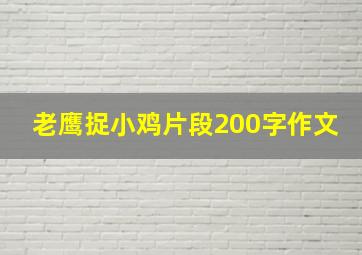 老鹰捉小鸡片段200字作文