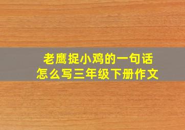 老鹰捉小鸡的一句话怎么写三年级下册作文