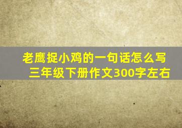 老鹰捉小鸡的一句话怎么写三年级下册作文300字左右