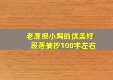 老鹰捉小鸡的优美好段落摘抄100字左右