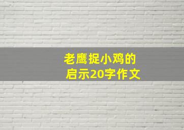 老鹰捉小鸡的启示20字作文