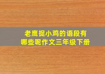 老鹰捉小鸡的语段有哪些呢作文三年级下册