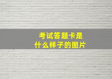 考试答题卡是什么样子的图片