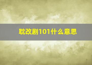 耽改剧101什么意思