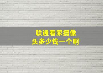 联通看家摄像头多少钱一个啊