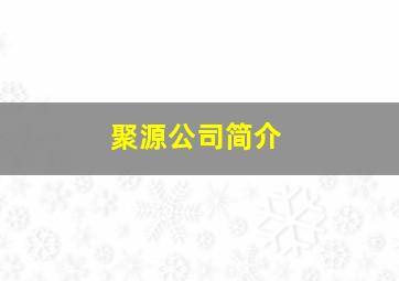 聚源公司简介