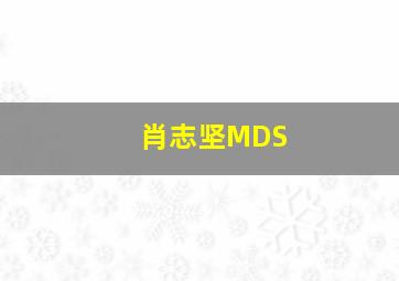 肖志坚MDS