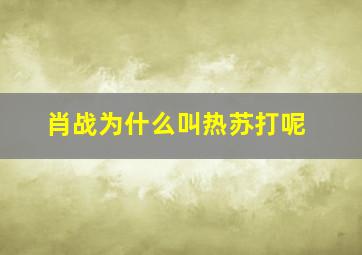 肖战为什么叫热苏打呢