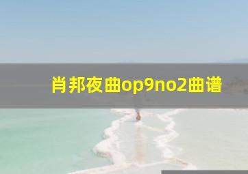 肖邦夜曲op9no2曲谱