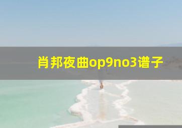 肖邦夜曲op9no3谱子