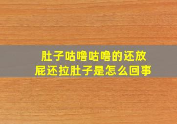 肚子咕噜咕噜的还放屁还拉肚子是怎么回事