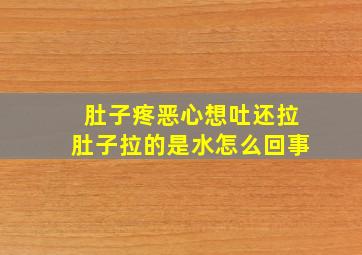 肚子疼恶心想吐还拉肚子拉的是水怎么回事