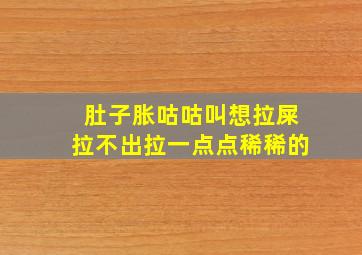 肚子胀咕咕叫想拉屎拉不出拉一点点稀稀的