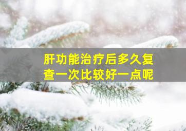 肝功能治疗后多久复查一次比较好一点呢