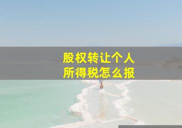 股权转让个人所得税怎么报