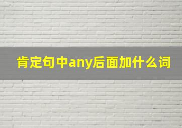 肯定句中any后面加什么词