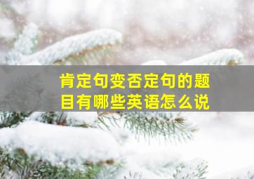 肯定句变否定句的题目有哪些英语怎么说