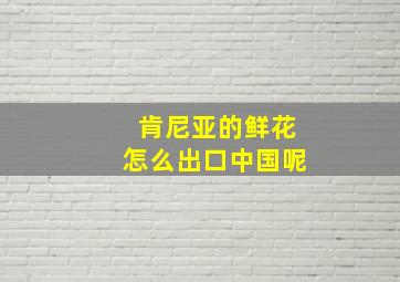 肯尼亚的鲜花怎么出口中国呢