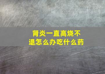 肾炎一直高烧不退怎么办吃什么药