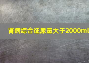 肾病综合征尿量大于2000ml