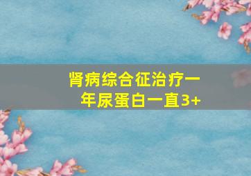 肾病综合征治疗一年尿蛋白一直3+