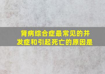 肾病综合症最常见的并发症和引起死亡的原因是