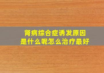 肾病综合症诱发原因是什么呢怎么治疗最好