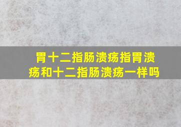 胃十二指肠溃疡指胃溃疡和十二指肠溃疡一样吗